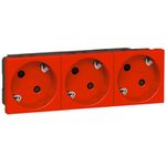 Multi-support multiple socket Mosaic - 3 x 2P+E automatic term. - tamperproof