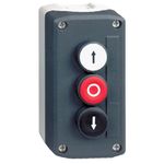 Complete control station, Harmony XALD, dark grey white flush/red flush/black flush pushbuttons Ø22 mm