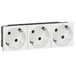 Multi-support multiple socket Mosaic - 3 x 2P+E automatic terminals - standard