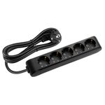 X-Tendia Black Five Set Socket Top With Cable With Child Prot. 5 Mt
