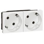 Multi-support multiple socket Mosaic - 2 x 2P+E automatic terminals - standard