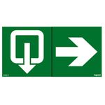 Label - for emergency lighting luminaires - exit door on right - 100 x 200 mm