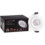 LED Downlight 8W Dim to Warm 520lm IP44 38° CRI>90 PF>0,9 (Internal Driver Included) White THORGEON