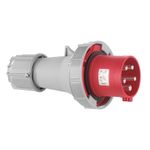 CEE plug, IP67, 63A, 5-pole, 400V, 6h, red