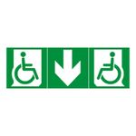 Label - for emergency lighting luminaires-exit door for handicapped person below