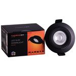 LED Slim Downlight 5W 3000K/4000K/5700K 400Lm 50° CRI 90 Flicker-Free Cutout 70-75mm (Internal Driver Included) Black THORGEON