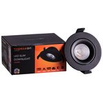 LED Downlight 10W 3000K/4000K/5700K 800Lm 40° CRI 90 Flicker-Free Cutout 83-88mm (External Driver Included) Black THORGEON