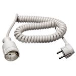Current Cable extension 16 A White 2.50 m Spiral cable 70412 Schwabe