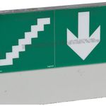 Label - for emergency lighting luminaires - stairs below - 127 x 254 mm