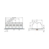 862-1652/999-950 4-conductor chassis-mount terminal strip; suitable for Ex e II applications; without ground contact