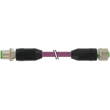 M12 male 0°/M12 female 0° B-cod. shielded PUR 3x2x0.25 shielded vt 30m