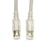 LED Patchcord RJ45 shielded, Cat.6a 10GB, LS0H, grey, 0.5m