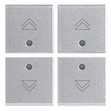 Four half-buttons 1M regul.symbol Silver