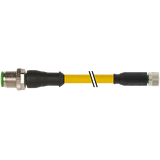 M12 male 0° / M8 female 0° A-cod. PVC 3x0.25 ye UL/CSA 7m