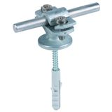 Conductor holder with flange ZDC f. Rd 7-10mm St/tZn w. mounting mater