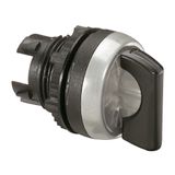 Osmoz illuminated std handle selector switch - 2 stay-put positions 45° - black