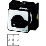 Ammeter selector switches, T3, 32 A, flush mounting, 3 contact unit(s), Contacts: 6, 90 °, maintained, With 0 (Off) position, L3-0-L1-L2, Design numbe
