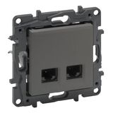 Double RJ45 socket Niloé Step category 6 FTP medium grey