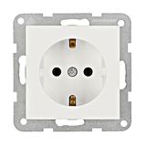 Socket outlet, screw clamps, white