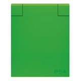 3288 VD Schuko socket outlet IP54 for panel - Green Protective contact (SCHUKO) with Hinged Lid Green - Variant+