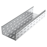 CABLE TRAY WITH TRANSVERSE RIBBING IN GALVANISED STEEL - BRN95 - WIDHT 305MM - FINISHING HDG