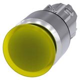 Illuminated mushroom pushbutton, 22 mm, round, metal, shiny, yellow, 30  3SU1051-1AA30-0AA0-Z Y12