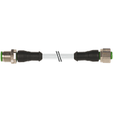 M12 male 0° / M12 female 0° A-cod. PUR 4x0.34 gy +robot+drag ch. 9m