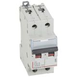 DX³6000 10kA high inlet and low outlet 2P screw circuit breaker 230V~ to 400V~ - 0.5A - curve C - 2 modules