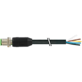 M12 male 0° A-cod. with cable PVC 12x0.14 bk 10m