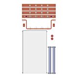 HRC Outgoing Field Busbar System 800A, 822mm, 50x10mm