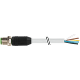 M12 male 0° A-cod. with cable PUR 12x0.25 gy UL/CSA+drag ch. 1m