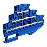 Push-in terminal block 2.5mm2, 3-levels interconnected, blue color