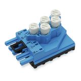 Tap-off module for flat cable 5 x 2.5 mm² blue