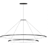 Pendant Circular Outward 2 Rings (ø900 ø600) LED 77.3W 3226lm 2700K Black