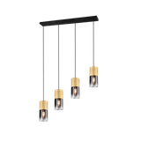 Robin pendant 4-pc E27 matt brass/smoke