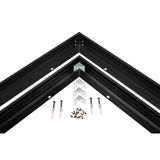 Frame to mounted fixture surface luminaire  ALGINE 600x600mm black