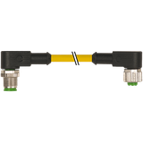 M12 male 90° / M12 female 90° A-cod. TPE 4x22AWG ye . ITC/PLTC 0.6m