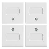 Four half-buttons 1M+name-plate white