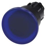 Illuminated mushroom pushbutton, 22 mm, round, plastic, blue, 40mm, latching,…3SU1001-1BA50-0AA0-Z Y19