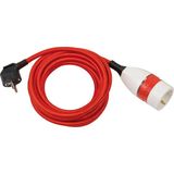 Quality Plastic Extension Cable with rotary switch and textile cladding 5m H05VV-F 3G1.5 red/white/black