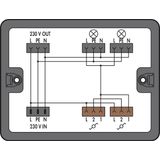 Distribution box Two-way circuit 1 input black
