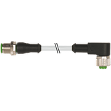 M12 male 0° / M12 female 90° A-cod. PUR 5x0.34 gy UL/CSA+drag ch. 7.5m