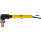 M8 male 90° A-cod. with cable PUR 3x0.25 ye UL/CSA+drag ch. 5m