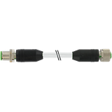 M12 male 0°/M12 fem. 0° A-cod. PUR 5x0.34 shielded gy+drag-ch 2m