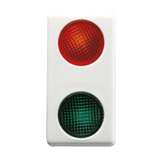 DOUBLE INDICATOR LAMP - 230V - RED/GREEN - 1 MODULE - SYSTEM WHITE