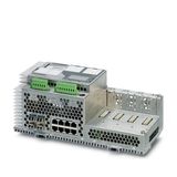 Gigabit Modular Switch with 12 integrated Gigabit ports, modules can be added to extend to up to 28 Ethernet ports