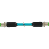 M12 male 0°/M12 male 0° A-cod. TPE 4x2x24AWG SF/UTP CAT5e bu . CM 0.5m