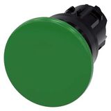 Mushroom pushbutton, 22 mm, round, plastic, green, 40mm, momentary contact...3SU1000-1BD40-0AA0-Z Y19