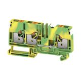 PE terminal, PUSH IN, 6 mm², Green/yellow