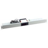 19" front plate1U with digital thermostat for ventilation in RAL 7035